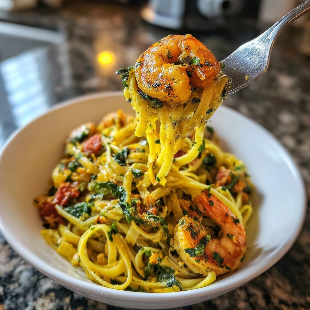 Lemon Basil Shrimp Linguine