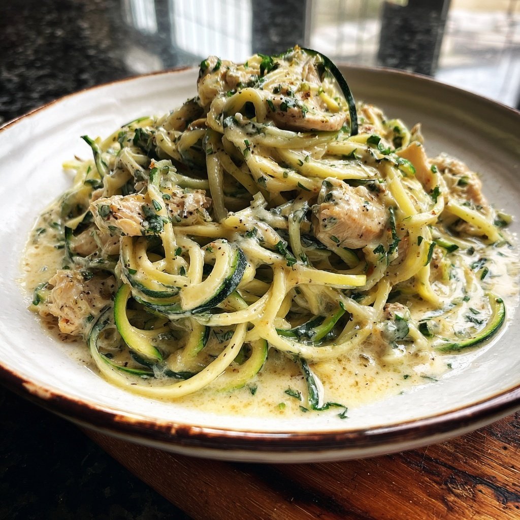 Creamy Chicken and Zucchini Zoodles