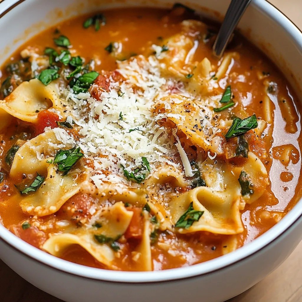 One Pot Vegetarian Lasagna Soup