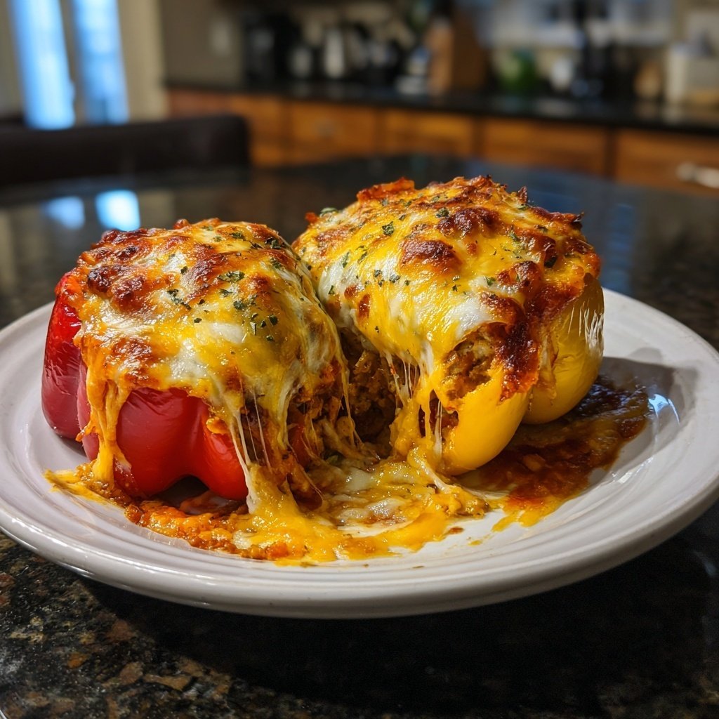 Stuffed Peppers Beef Rice Cheese