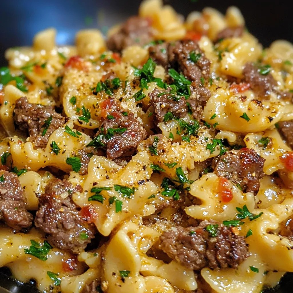 Garlic Butter Bowtie Pasta with Beef Perfection: An Incredible 5-Step Recipe