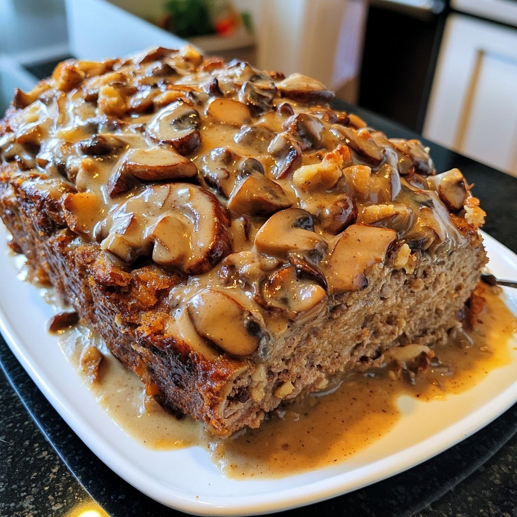 Vegetarian Nut Roast with Mushroom Cream Sauce