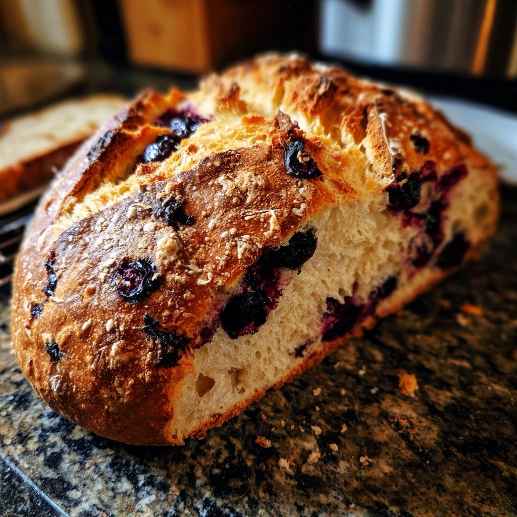 No Yeast Blueberry Lemon Sourdough Starter Loaf