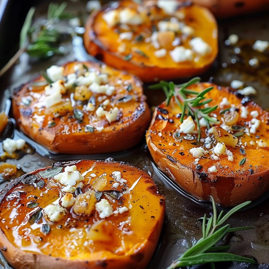 Roasted Sweet Potato Rounds with Honey & Feta