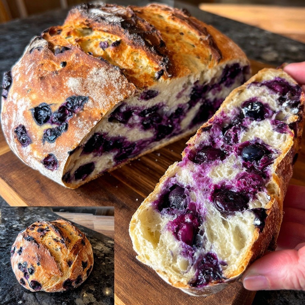 Moist Blueberry Lemon Sourdough Starter Bread