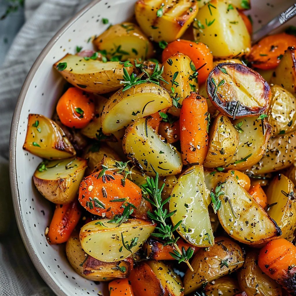 Garlic Herb Roasted Potatoes, Carrots, and Zucchini