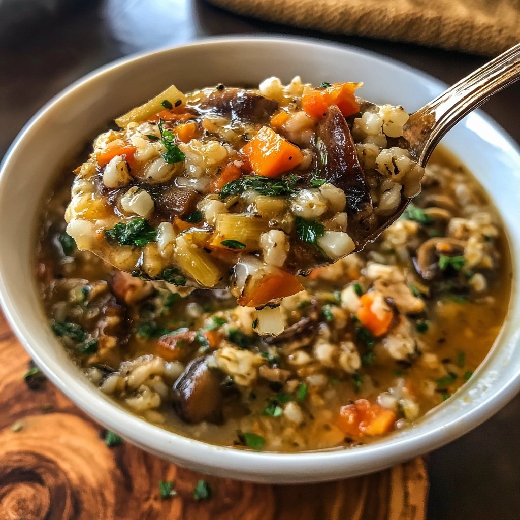 Mushroom Barley Vegetable Soup