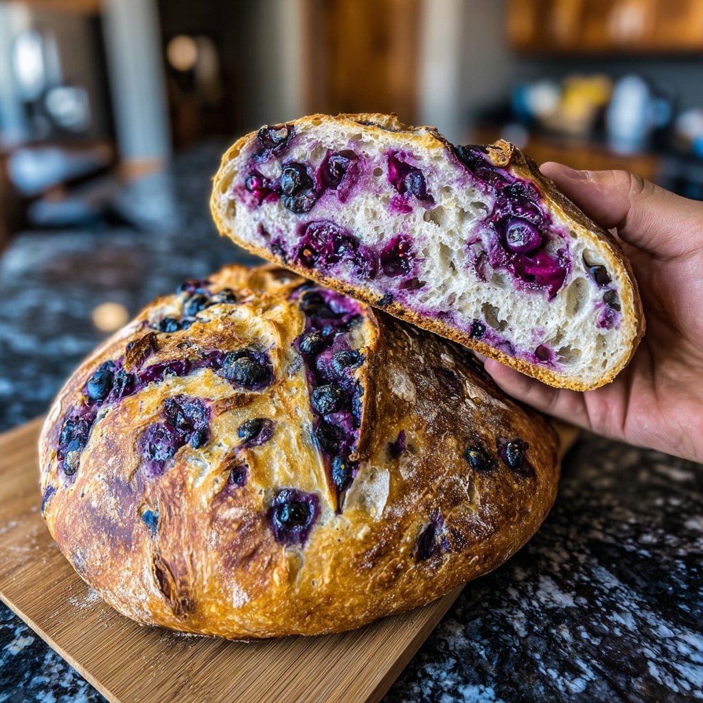 Blueberry Lemon Sourdough with Whipped Butter