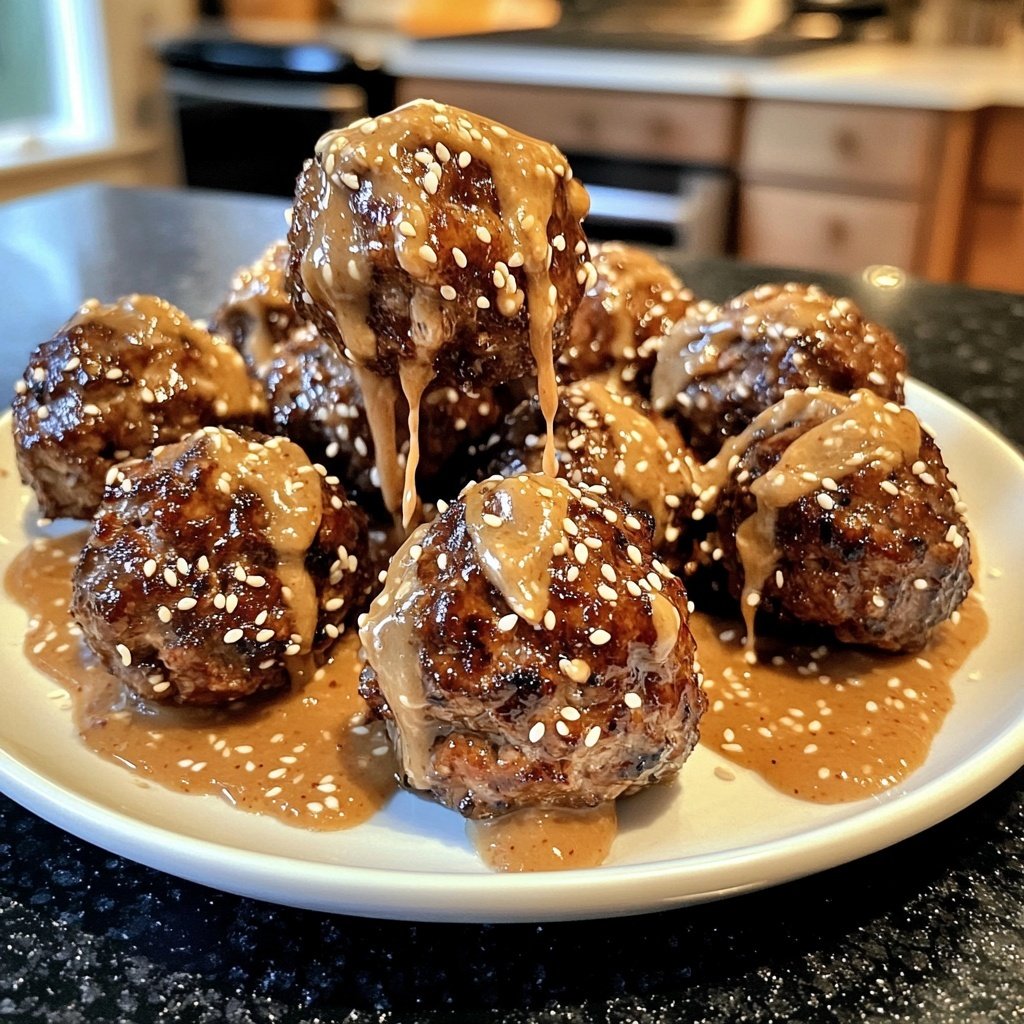 Korean BBQ Meatballs with Spicy Mayo Dip