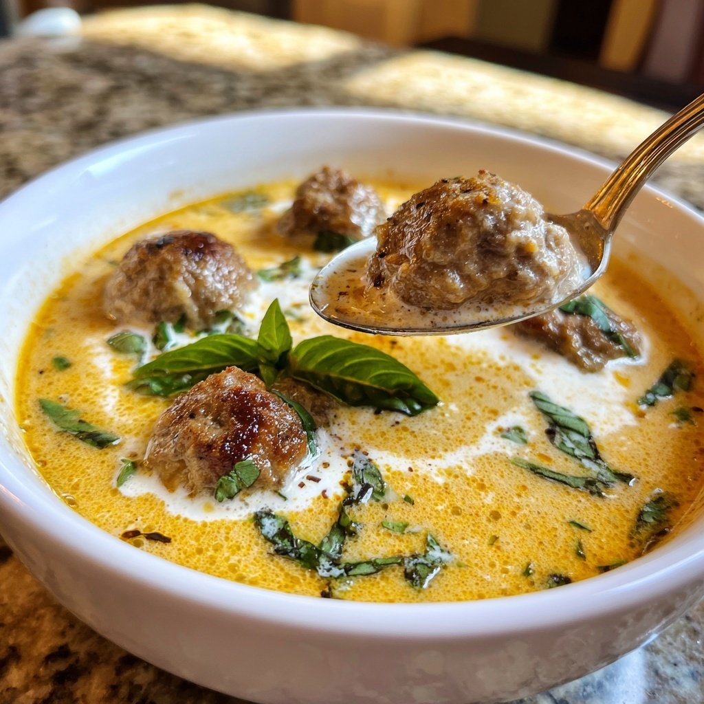Creamy Italian Meatball Soup