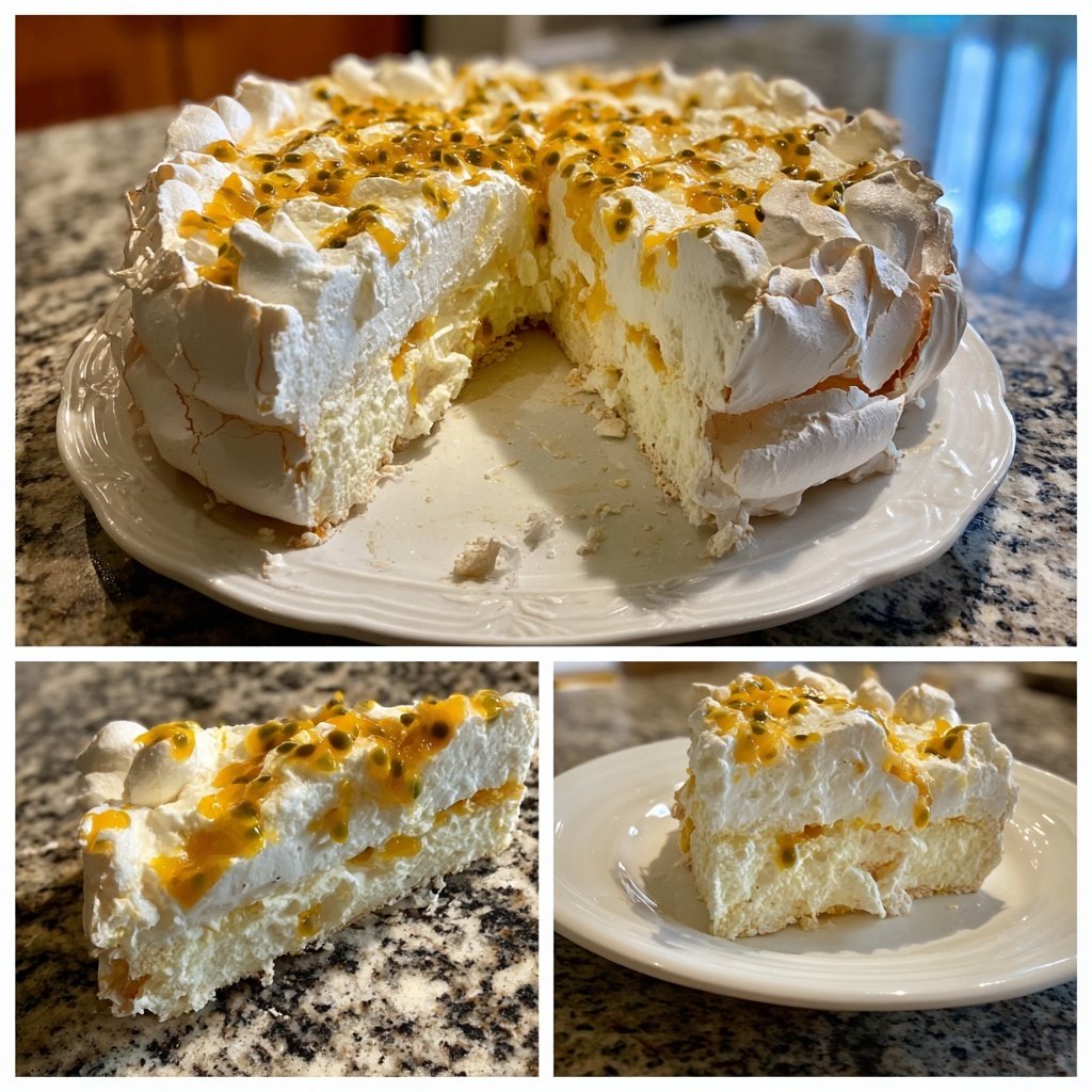 Limoncello Pavlova with Passion Fruit