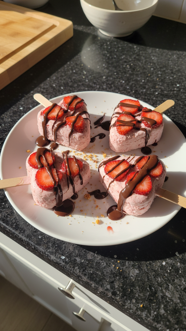 Cheesecake Heart Popsicles