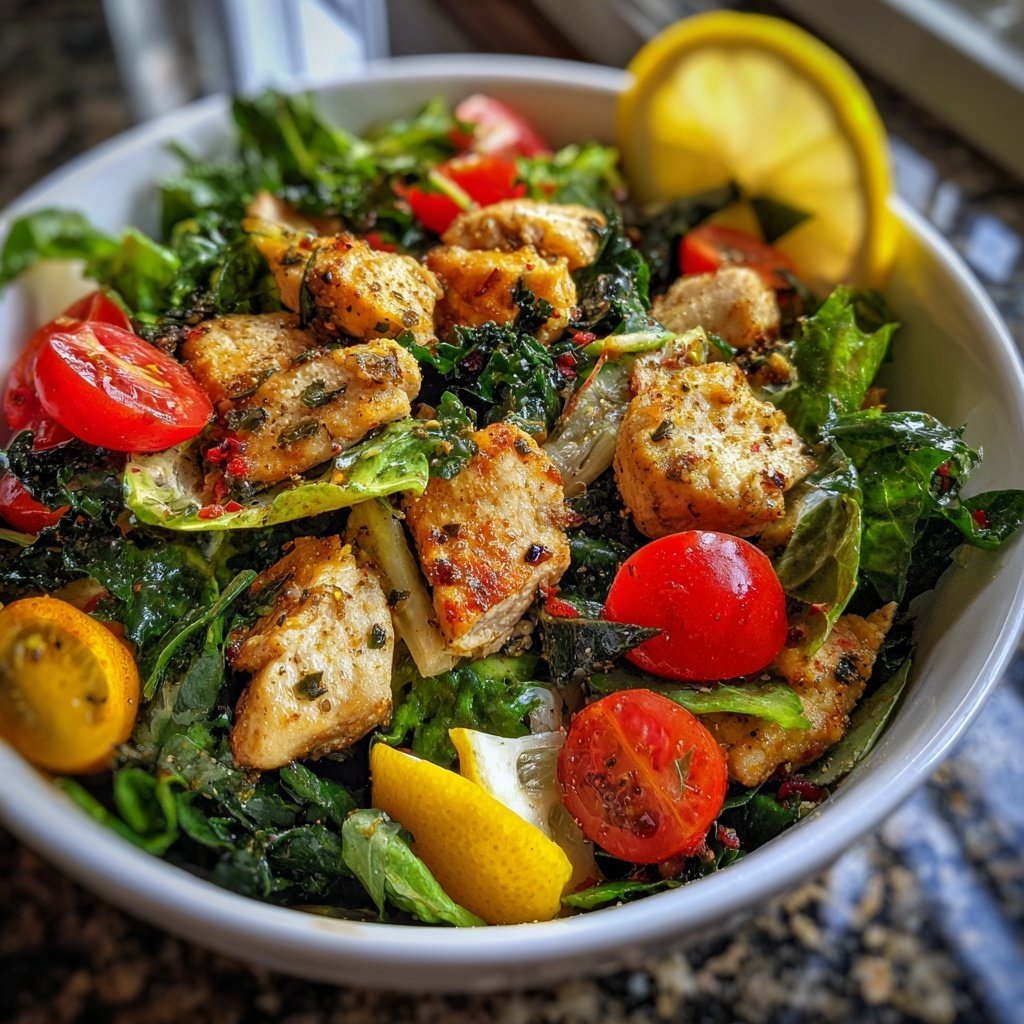 Winter Spa Salad Lemon Chicken