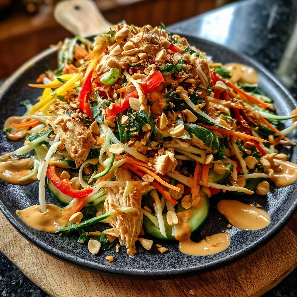 Thai Chicken Salad with Peanut Dressing