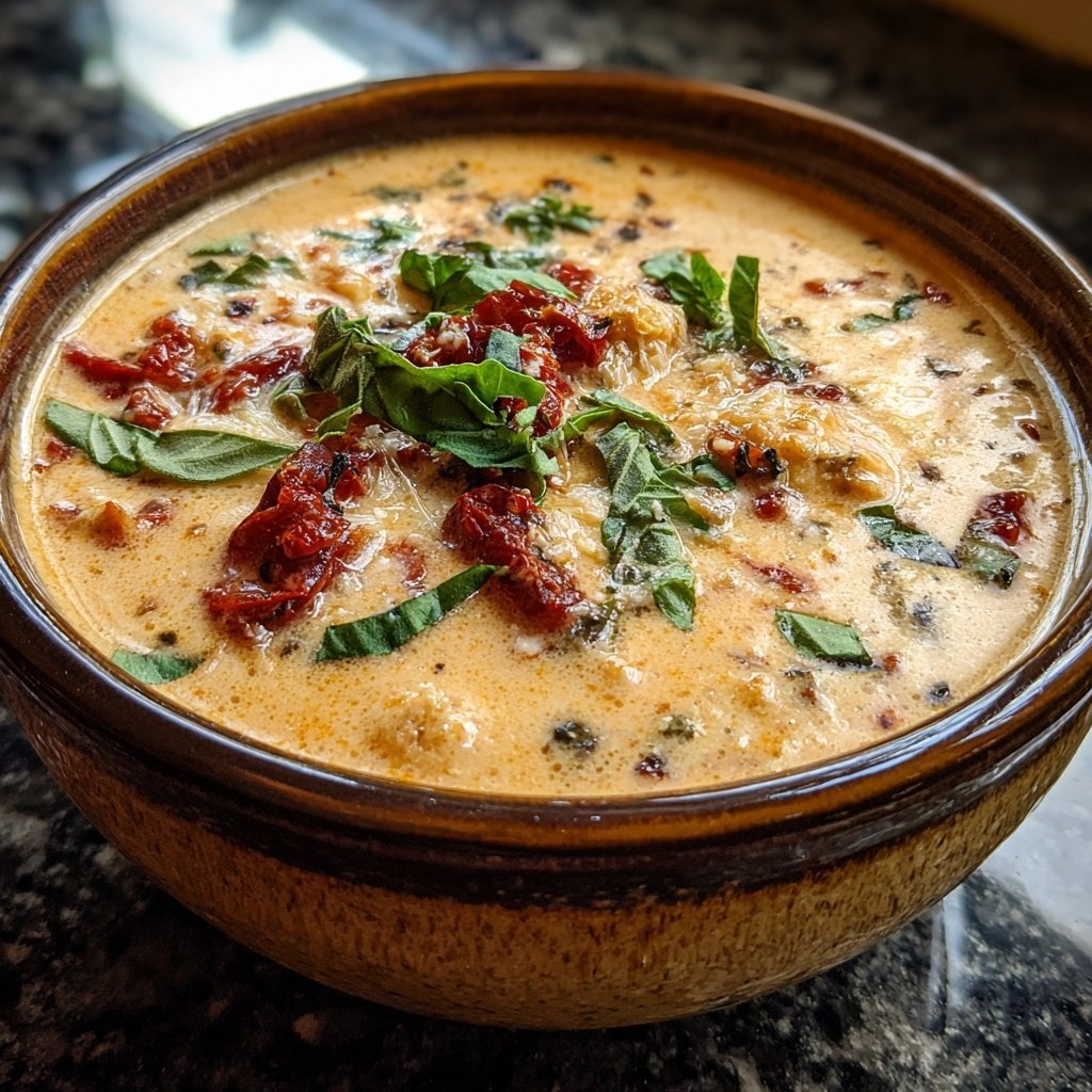 Creamy Dried Tomato Lasagna Soup