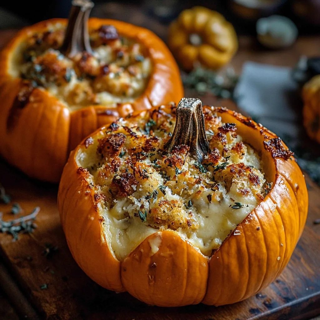 Turkey Sage Stuffed Pumpkins