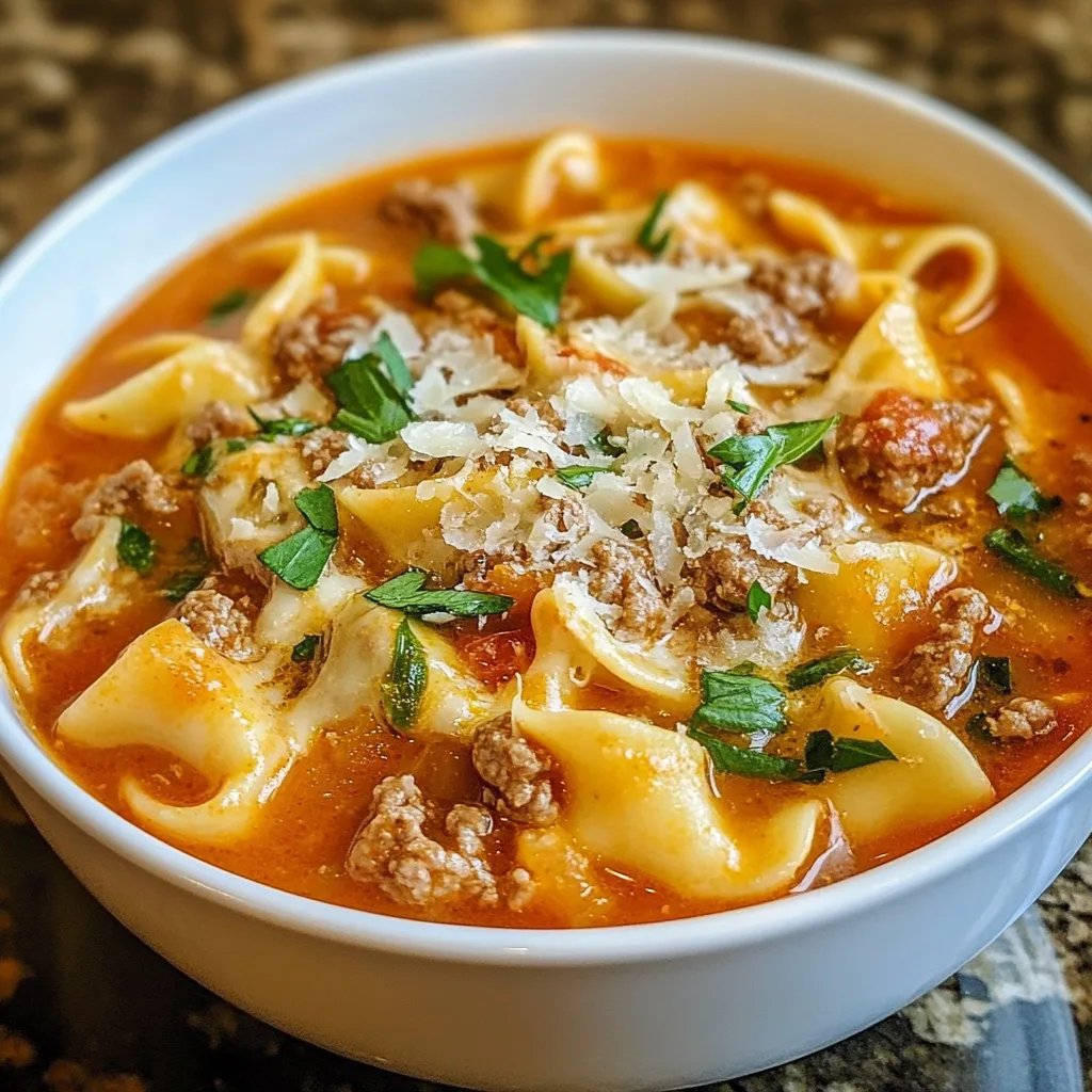 Lasagna Soup with Sausages