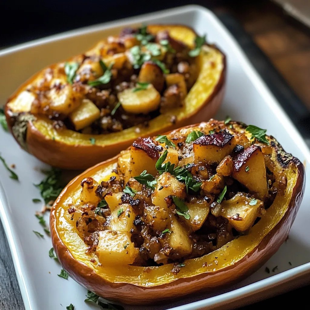 Delicious Apple Stuffed Acorn Squash