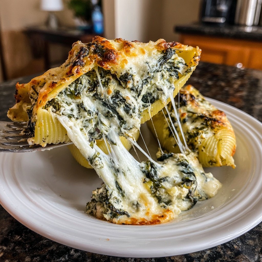Cheesy Spinach Stuffed Shells