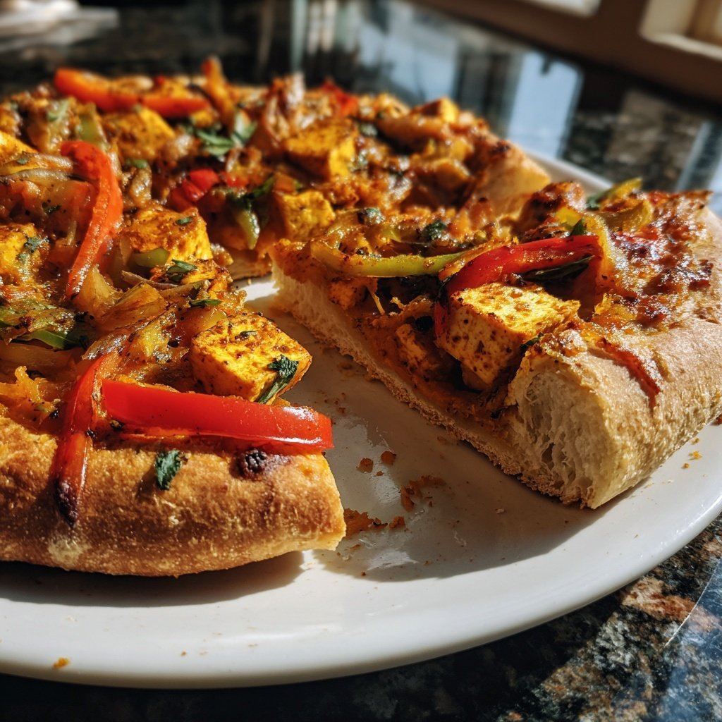 Indian-Inspired Pizza with Paneer Cheese