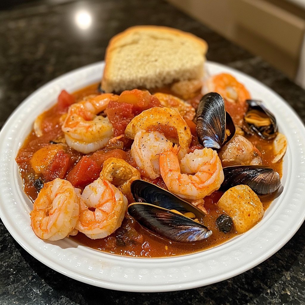 Classic Italian-American Cioppino Seafood Stew