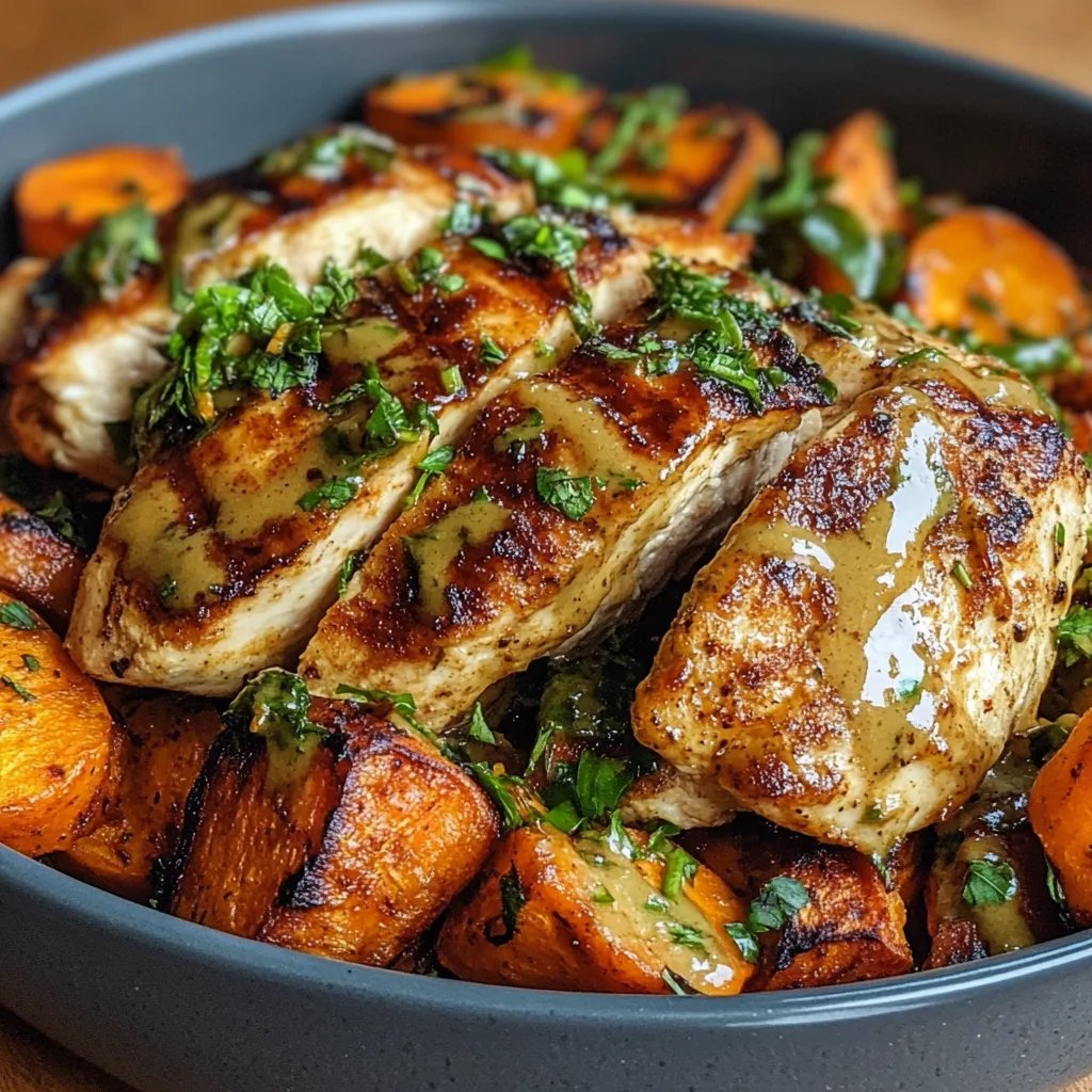Maple Dijon Chicken & Sweet Potato Bowls