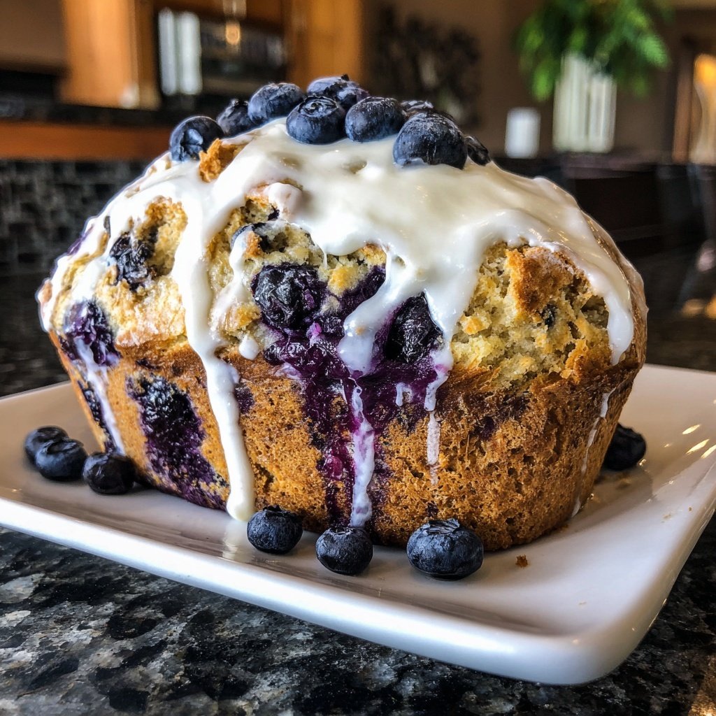 Lemon Blueberry Sourdough with Yogurt Frosting