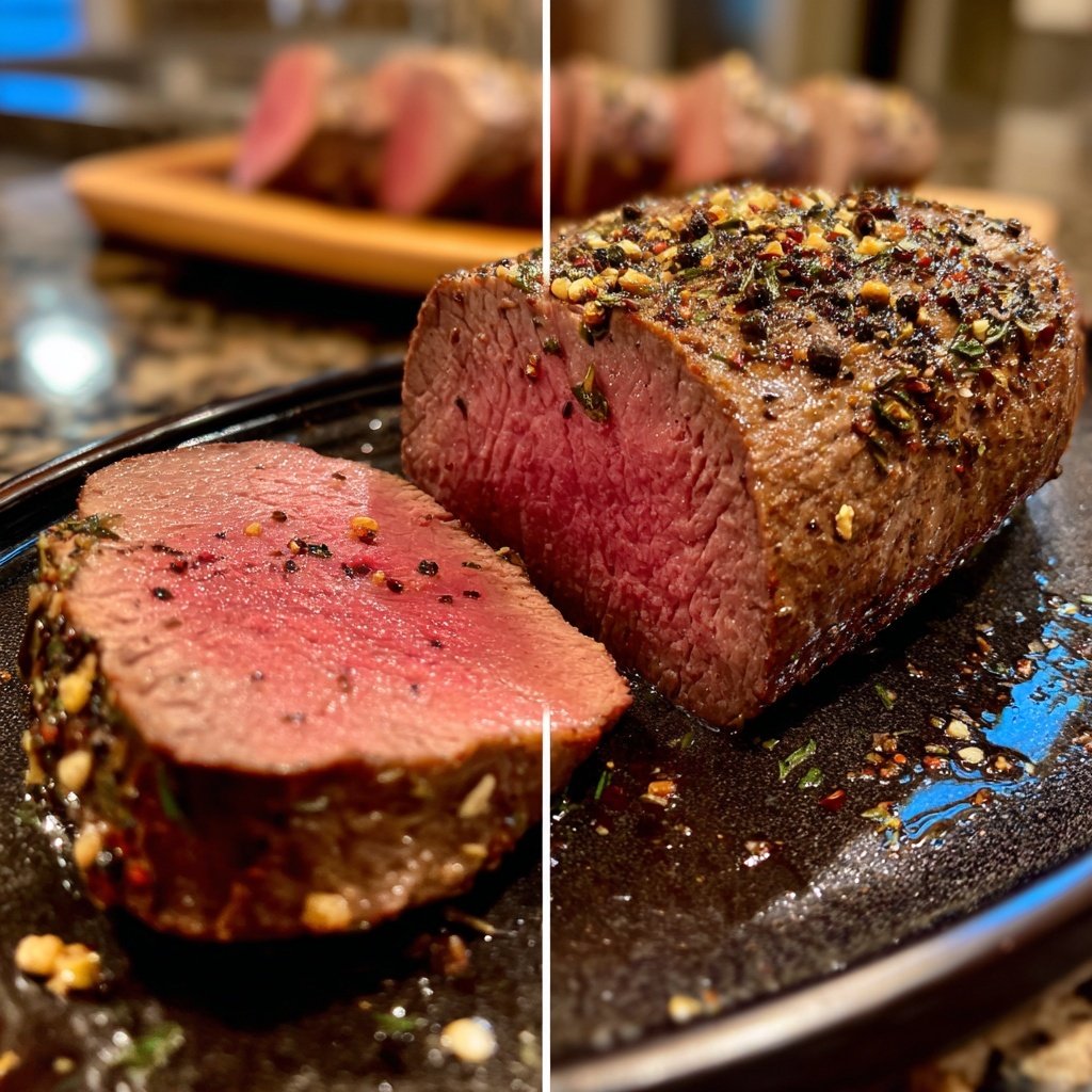 Tender Beef Tenderloin with Peppercorns